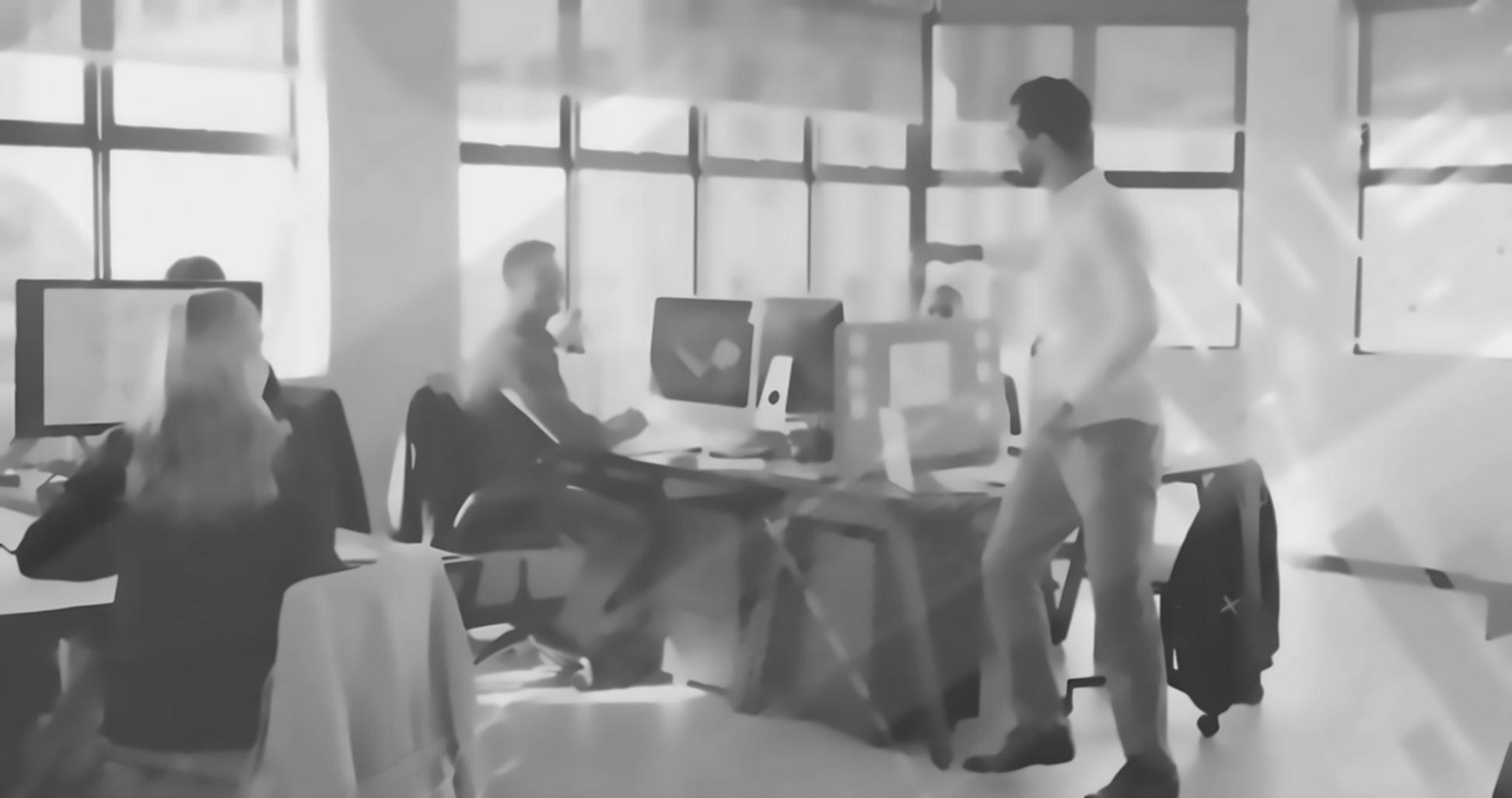 Students collaborating on blockchain project with laptops and digital interfaces